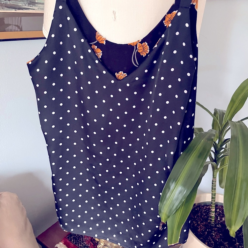 Pretty polka dotted silky top